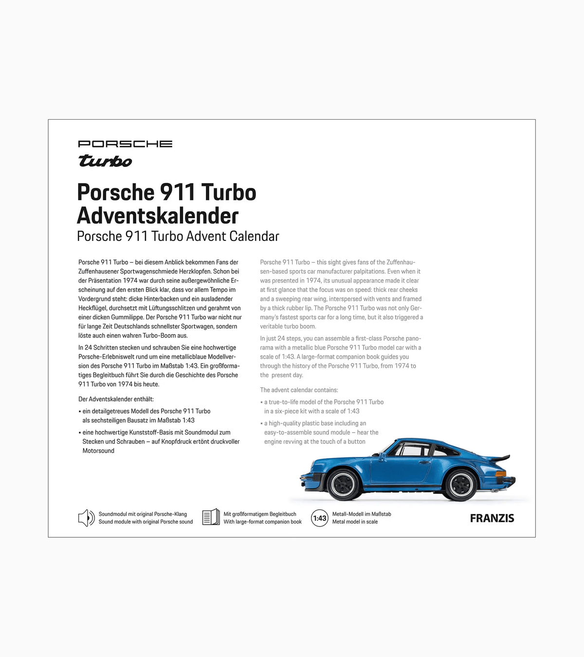 Porsche 911 Turbo Advent Calendar